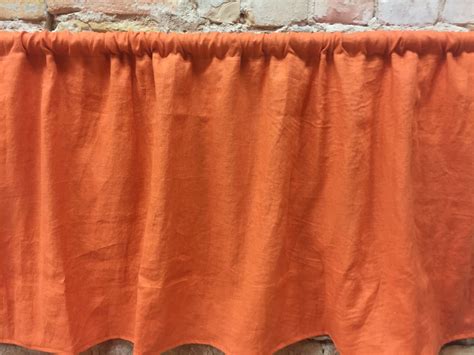 Orange linen curtain stone wash linen curtains panel | Etsy