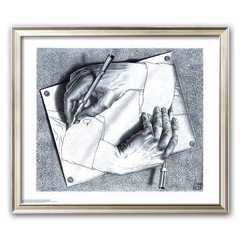 Art.com Drawing Hands Framed Art Print by M. C. Escher, White | Escher art, Escher drawing hands ...