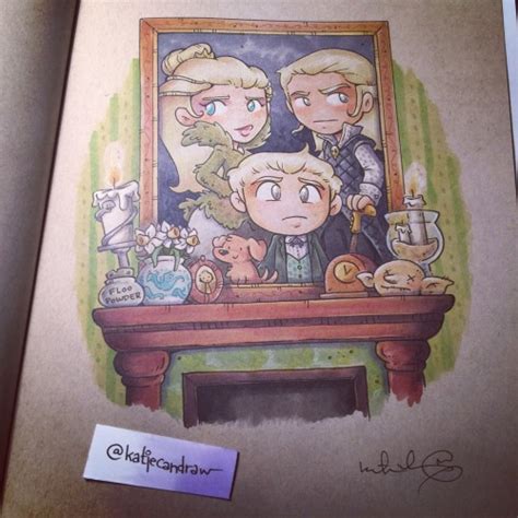 Malfoy family portrait in my Potter sketchbook | katiecandraw