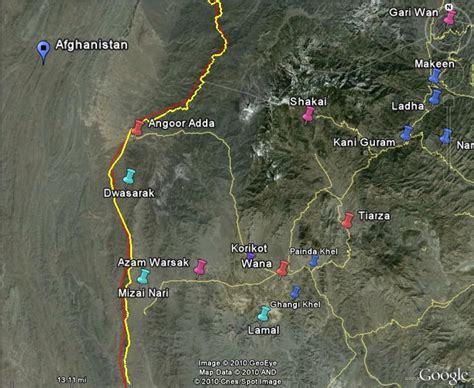 Faces of Our Enemy: South Waziristan Map (Western Portion)