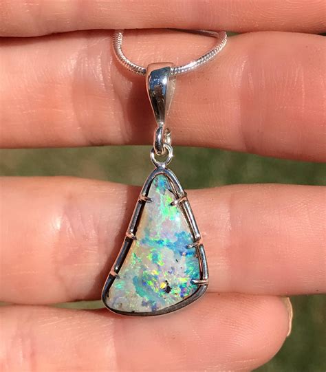 Boulder Opal 14.15ct - Etsy Australia | Boulder opal necklace ...