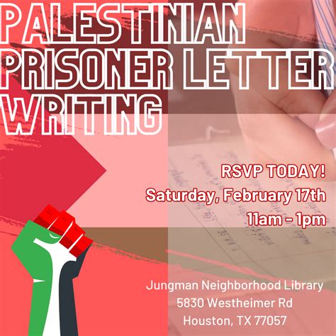 Palestinian Political Prisoner Letter Writing - Houston DSA