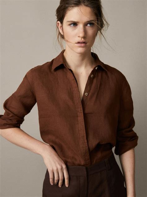 100% PLAIN LINEN SHIRT - Women - Massimo Dutti | Linen shirts women ...