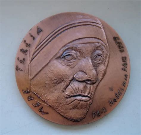 MOTHER TERESA, CALCUTTA, INDIA, NOBEL PRIZE , huge FRANCE medal £44.46 ...