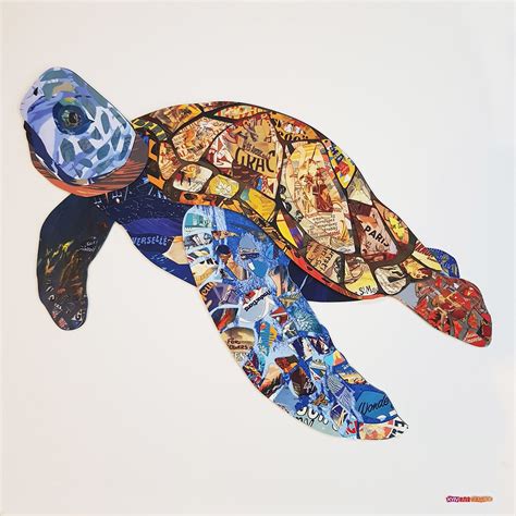 Turtle Collage Art on Behance | Sea life art, Aquatic art, Collage art ...