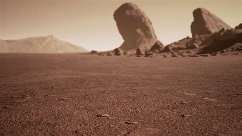 Fantastic Martian Landscape In Rusty Orange Stock Footage SBV-347716907 ...