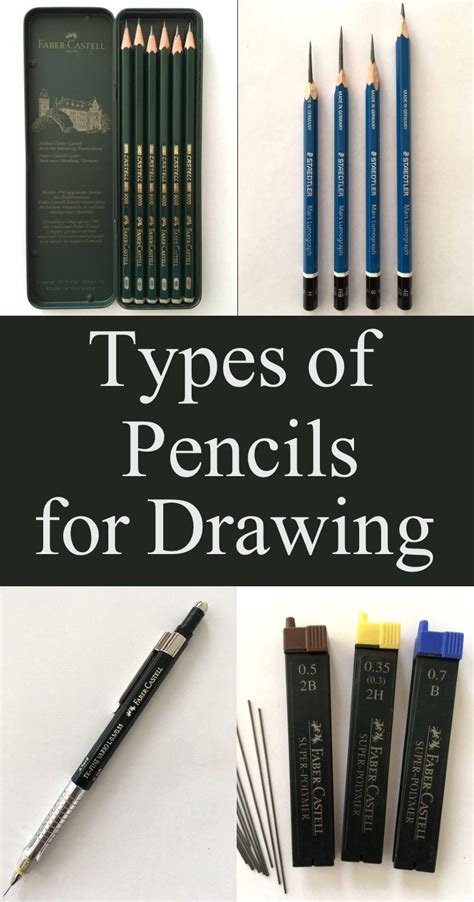 Guide for types of drawing pencils including wooden pencils, mechanical ...