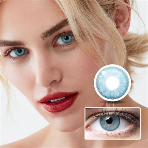 Emerald Blue Prescription Colored Contact Lenses for Brown eyes for ...