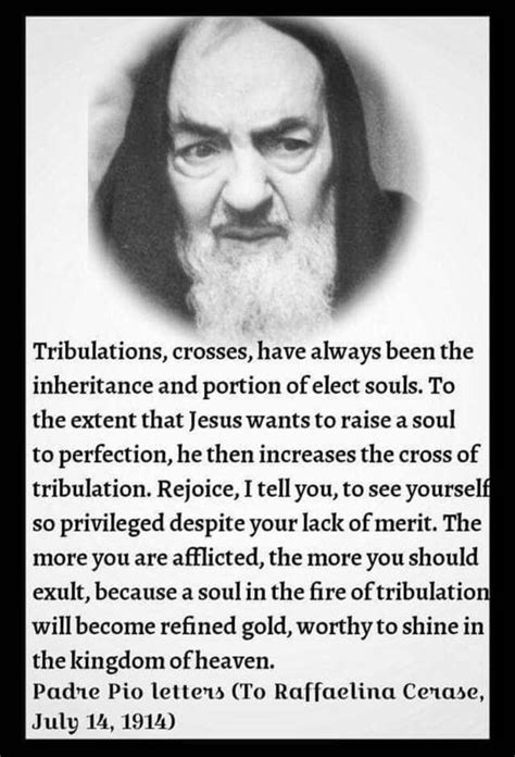 Tribulations are a sign of a privileged soul. Saint Quotes Catholic, Catholic Prayers, Catholic ...