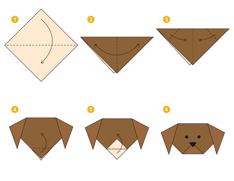 Make an origami cute dog with easy step-by-step instructions