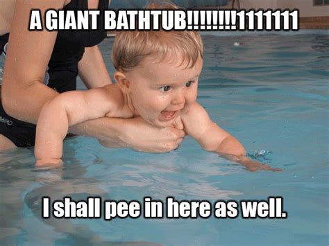 8 Hilarious Baby Memes for New Parents | CorCell | Baby swimming lessons, Baby swimming ...