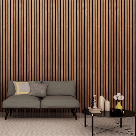 Posh Walnut Acoustic Slat Wood Wall Panels