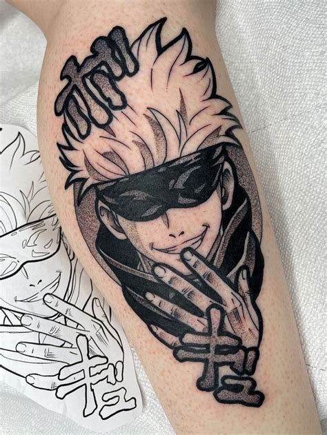 Satoru Gojo Tattoo by @kodiellistattoos on IG @ Fountain Square Tattoo -Indianapolis | Kakashi ...