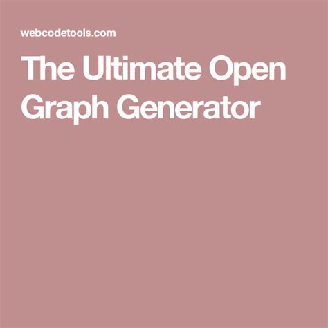 The Ultimate Open Graph Generator Learn Html, Tech Startups, Start Up, Graphing, Ultimate ...