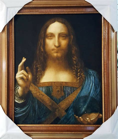 Salvator Mundi, Da Vinci, Original Painting Print on Canvas, Wooden ...