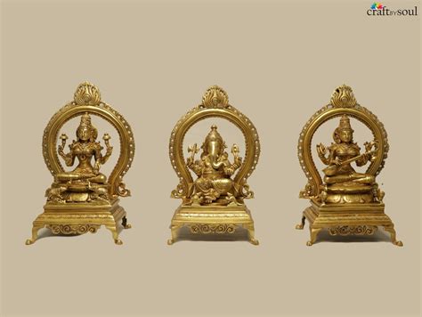 Lakshmi Ganesh Saraswati Statues33cm Brass Laxmi Ganesh | Etsy