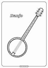 Printable Guitar Coloring Page Book PDF sketch template