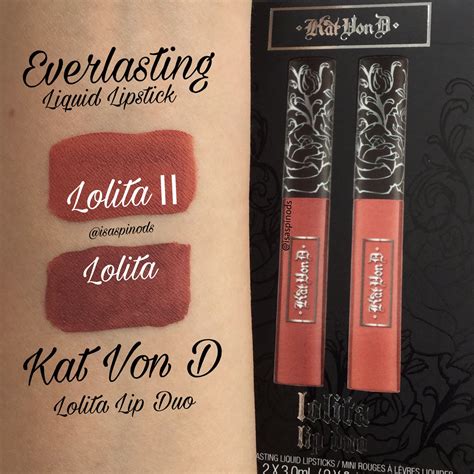 Kat Von D Everlasting Liquid Lipstick Lolita Lip Duo - Lolita & Lolita II Swatch Swatches by ...