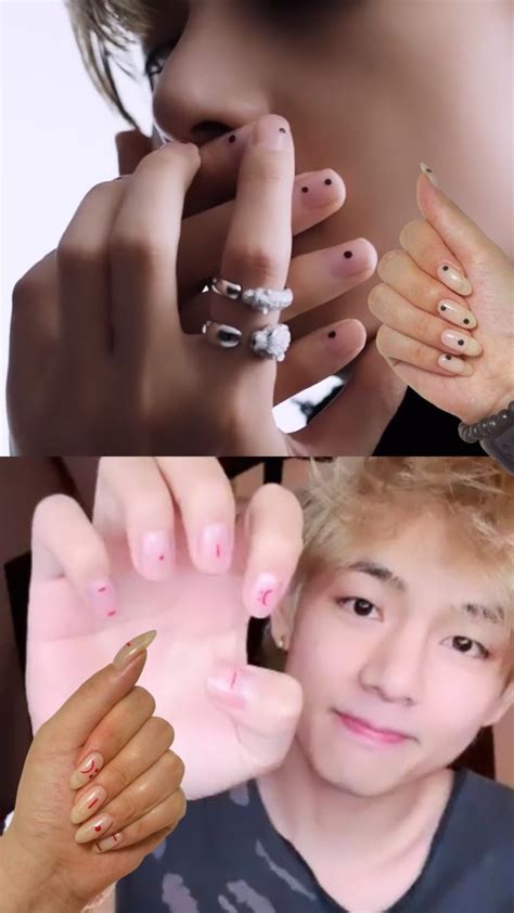 TAEHYUNG / BTS / V / ARMY / NAILS ART в 2023 г | Гелевый лак для ногтей ...