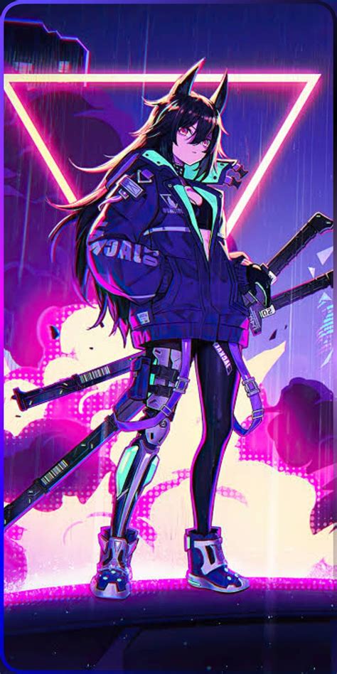 Neon wallpaper | Cyberpunk anime, Anime warrior girl, Anime warrior