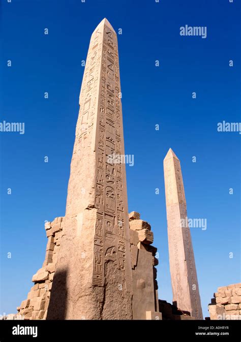 Obelisks at Temple of Karnak Egypt Stock Photo - Alamy