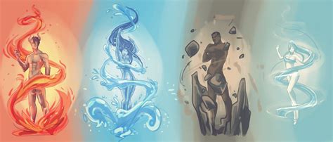 Elemental spirits by Rigrena on DeviantArt