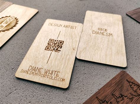 Wood business cards with laser engraving wooden card tags engraved ...