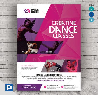Dance Studio and Tutoring Services Flyer - PSDPixel