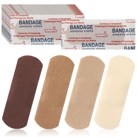 200 Count Skin Tone Flexible Fabric Adhesive Bandages for Wound Care ...