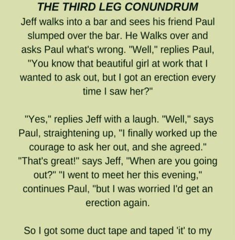 THE THIRD LEG CONUNDRUM (FUNNY STORY) - | Funny stories, Long funny stories, Vulgar humor
