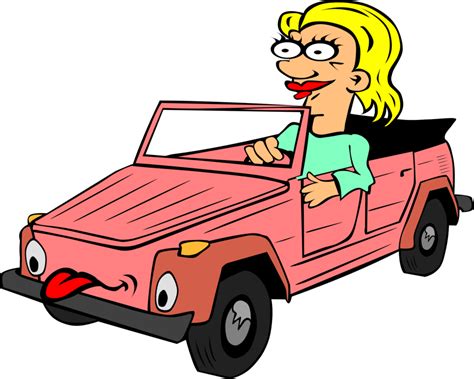 Public Domain Clip Art Image | Girl Driving Car Cartoon | ID: 13550926213041 | PublicDomainFiles.com