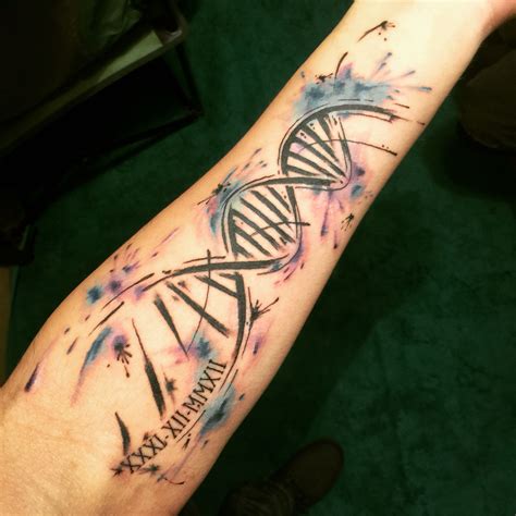 #Abstract #DNA #strand #watercolortattoo #purple #blue # tattoo # ...