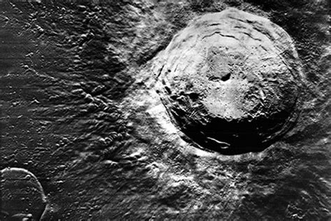 Aristarchus crater on the Moon, as photographed by Lunar Orbiter 5 in ...