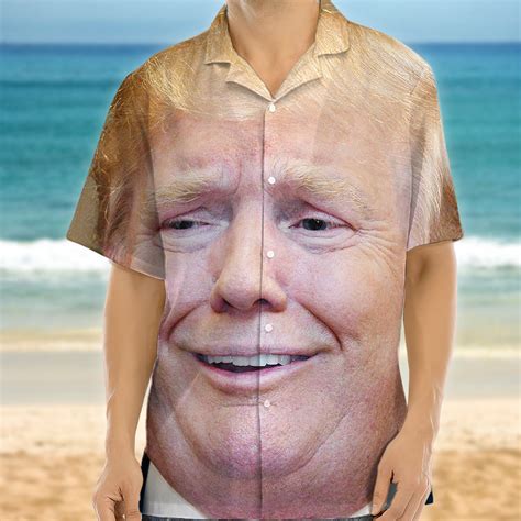 Custom Funny Donald Trump Face Hawaii Shirt N304 62432 - RWB Zone