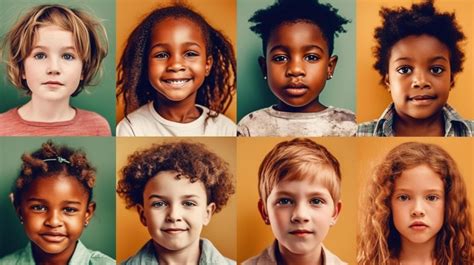 Collage of happy smiling faces of kids, 23809231 Stock Photo at Vecteezy