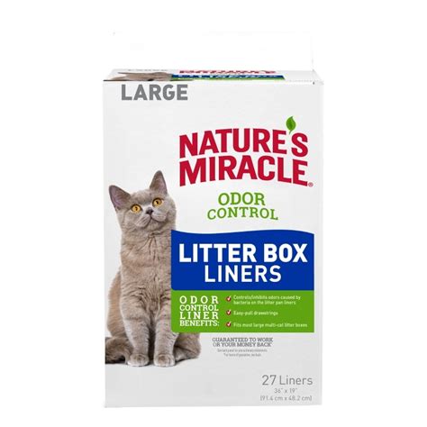 Nature’s Miracle Odor Control Litter Box Liners 27 Count, Large, Fresh ...