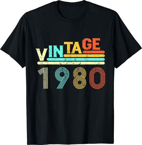 Vintage 1980 Graphic Tees - Novelty T-Shirts & Cool Designs T-Shirt : Amazon.co.uk: Fashion