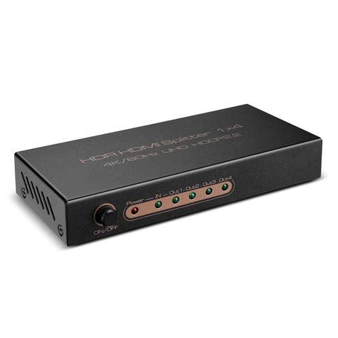 HDMI Splitter 4K 1 in 4 out - Supports 4K 60Hz, HDR, HDCP 2.2, Ultra HD ...