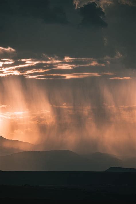 Silhouette of Mountains during Sunset · Free Stock Photo