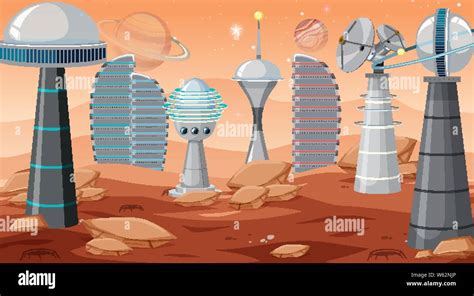 City in space scene illustration Stock Vector Image & Art - Alamy