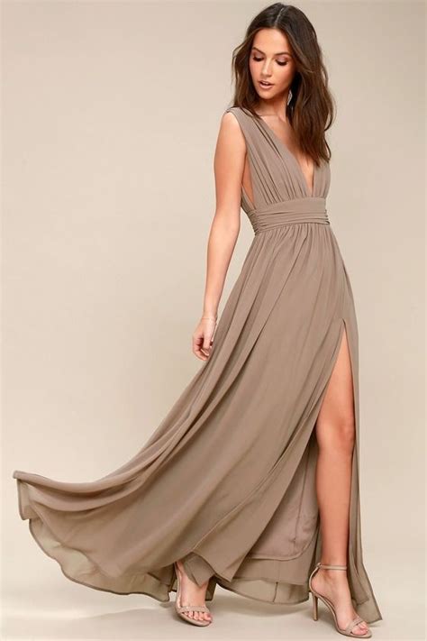 Taupe Gown, Taupe Maxi Dress, Maxi Gown Dress, Maxi Skirt, Beige ...