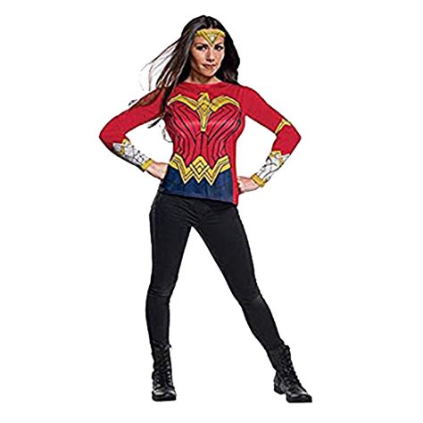 Justice League Womens Wonder Woman Adult Superhero Costume Top Shirt-S - Walmart.com - Walmart.com