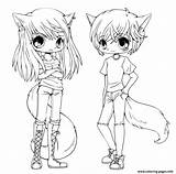 Cute Anime Twins Coloring Page Printable sketch template