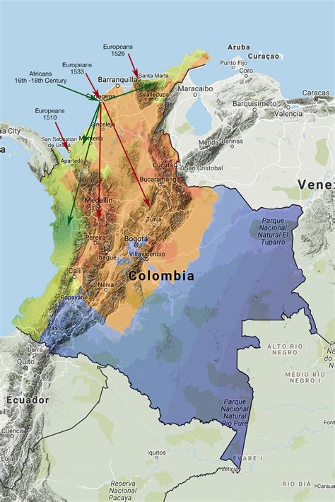 1 Migration history and admixture in Colombia. | Download Scientific ...