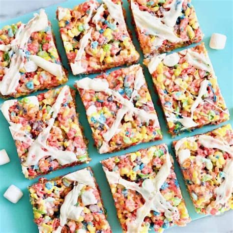 Fruity Pebbles Cereal Bars - The Short Order Cook