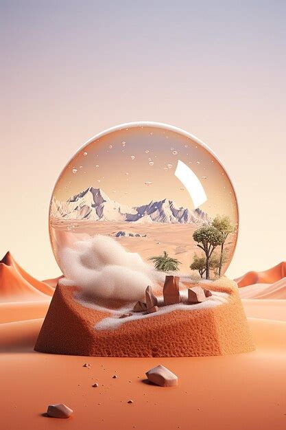 Premium AI Image | snow globe with a desert