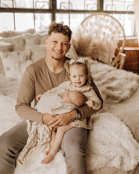 Patrick Mahomes Poses with Daughter Sterling and Baby Bronze: Photo