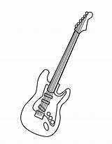 Printable Electric Guitar Coloring Page sketch template
