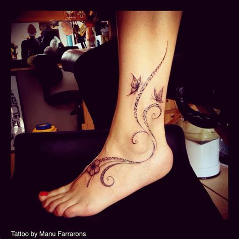 Nur Lage | Tribal foot tattoos, Ankle tattoos for women, Anklet tattoos