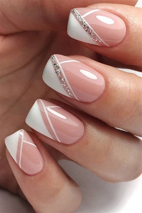 The Best Wedding Nails 2020 Trends wedding nails trends modern elegant french manicure with ...